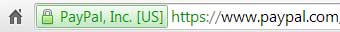 Example of extended validation from PayPal.com